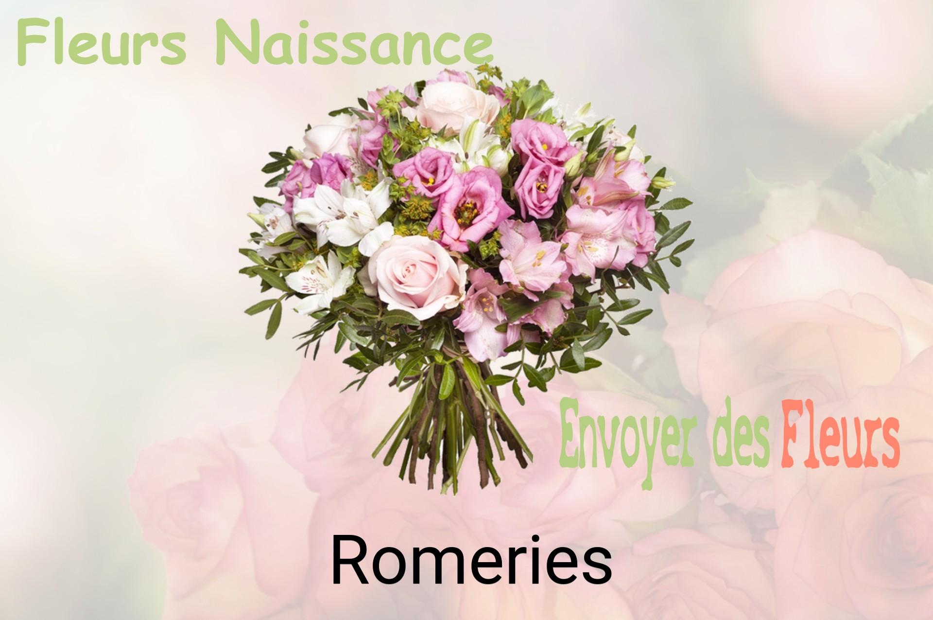 Bouquet de fleurs de naissance livré à Romeries