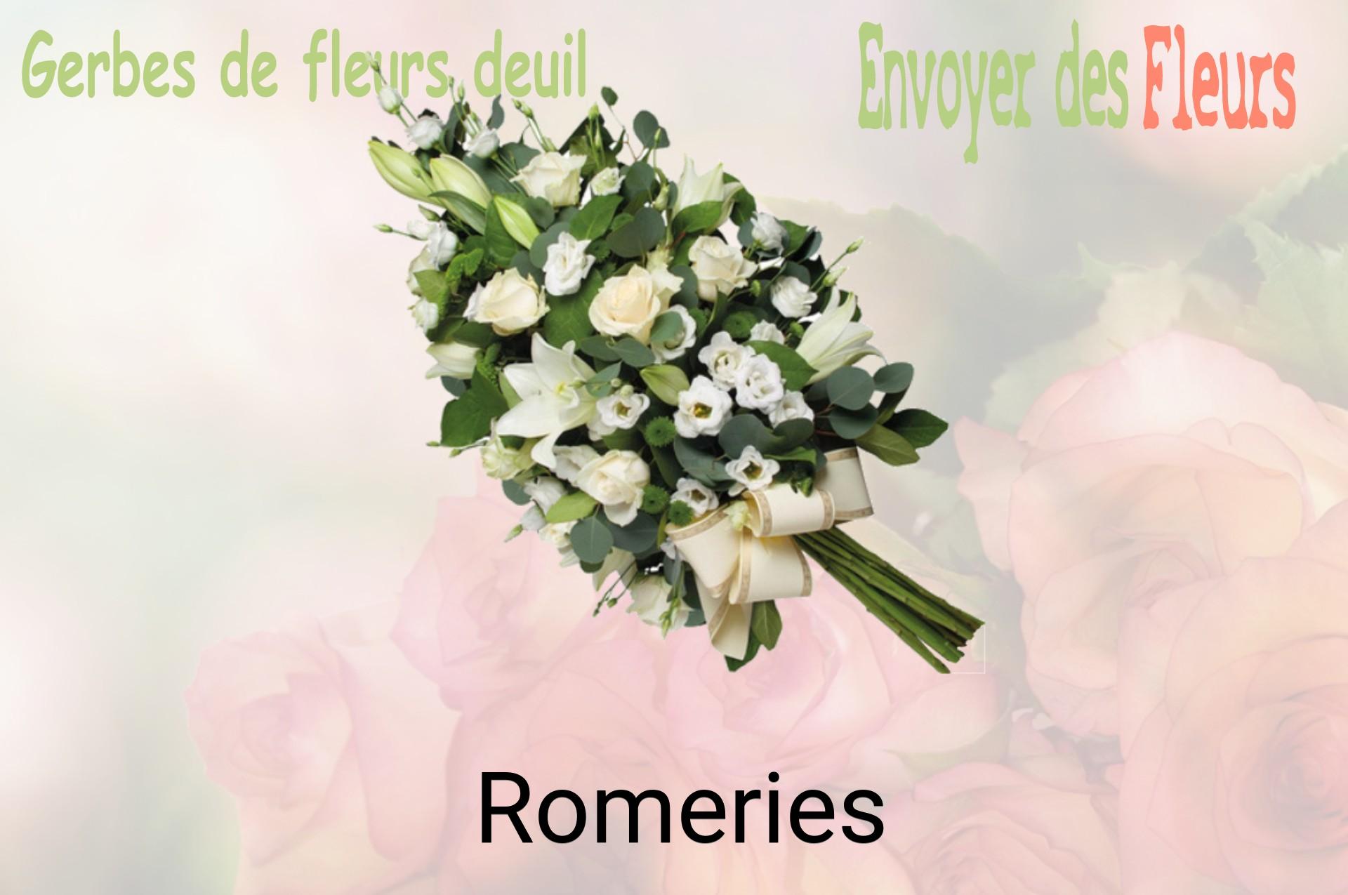 Gerbe de fleurs de deuil livrée à Romeries